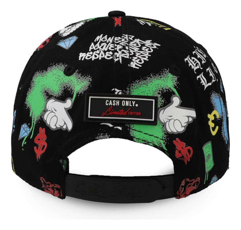Gorra Cash Only New Full Print Snk Negro Unitalla