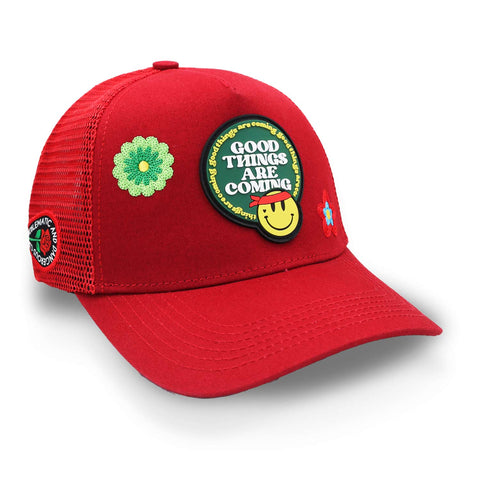 Gorra Problematic Chiquete Good Things Trucker Rojo Unitalla