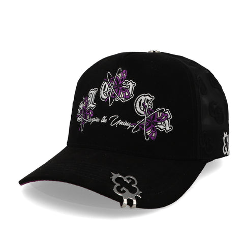Gorra Clover Garments Butterflies Negro Morado Unitalla
