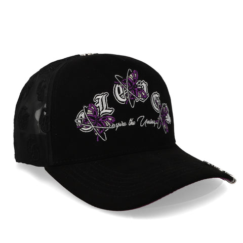 Gorra Clover Garments Butterflies Negro Morado Unitalla
