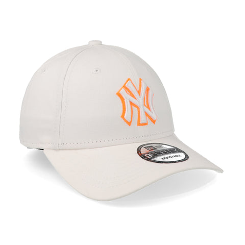 Gorra New Era 9 Forty MLB Neon Outline Yankees Beige Uni