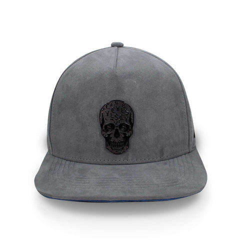 Gorra Cash Only Skull Gris Gamuza Snap Unitalla