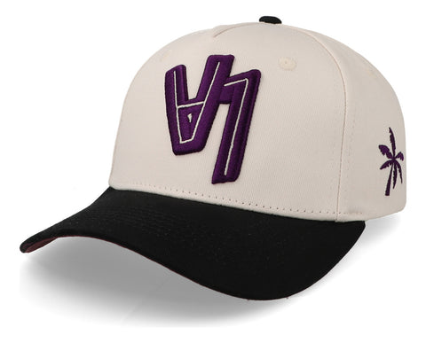 Gorra Overrated Los Ángeles Crema Morada Beige Unitalla