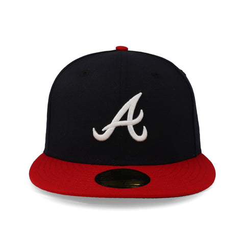 Gorra New Era 59 Fifty MLB Braves Home Ac Azul/Rojo Cerrada
