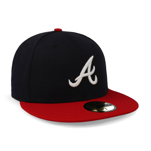 Gorra New Era 59 Fifty MLB Braves Home Ac Azul/Rojo Cerrada