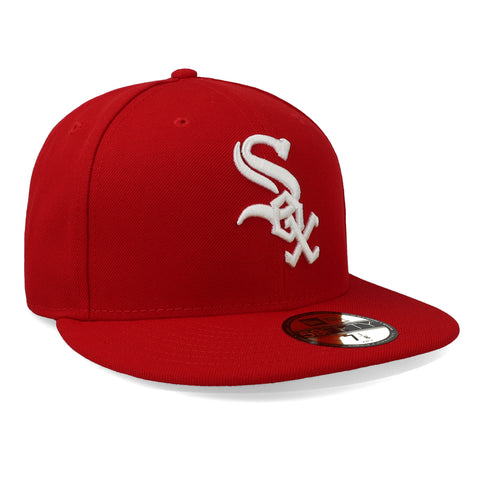 Gorra New Era 59Fifty MLB White Sox Rojo Blanco Cerrada
