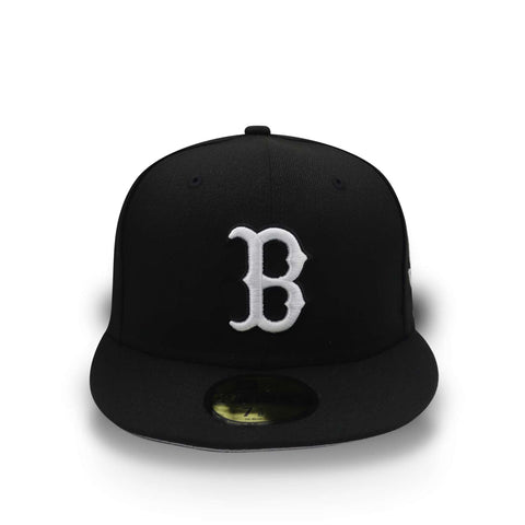 Gorra New Era 59Fifty MLB Red Sox Basic Negro Blanco Cerrada