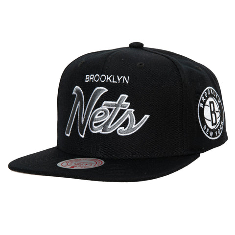 Gorra Mitchell & Ness NBA Nets Team Script Negro Unitalla