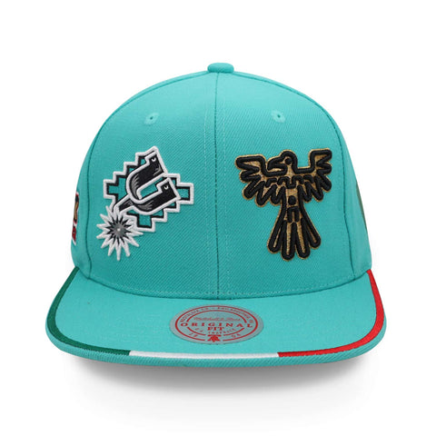 Gorra Mitchell & Ness NBA Spurs Pyramid México Aqua