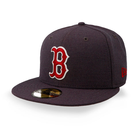 Gorra New Era 59Fifty MLB Red Sox Gris Rojo Cerrada
