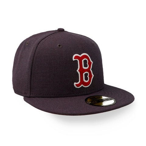 Gorra New Era 59Fifty MLB Red Sox Gris Rojo Cerrada