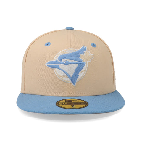 Gorra New Era 59Fifty MLB Blue Jays Ice Latte Gris Cerrada