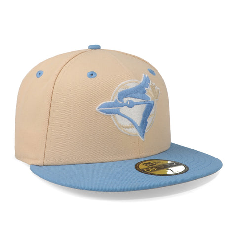Gorra New Era 59Fifty MLB Blue Jays Ice Latte Gris Cerrada