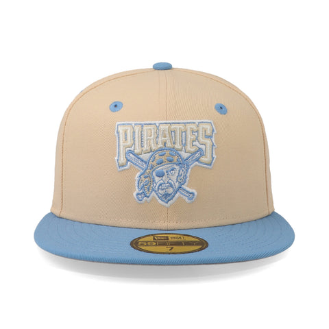 Gorra New Era 59Fifty MLB Pirates Ice Latte Gris Cerrada