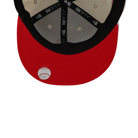 Gorra New Era 59 Fifty MLB Phillies White Crown Beige/Rojo