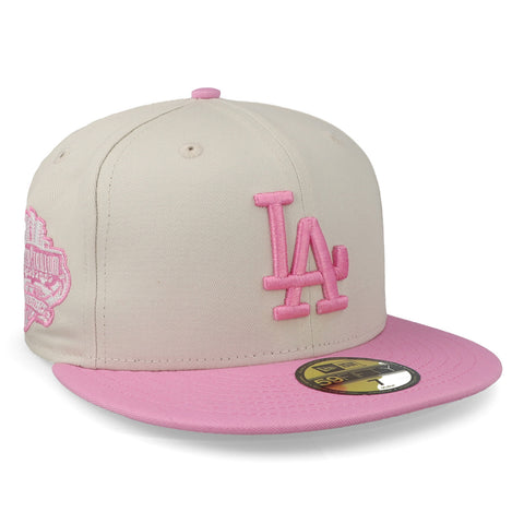 Gorra New Era 59 Fifty MLB Dodgers White Crown Rosa Cerrada