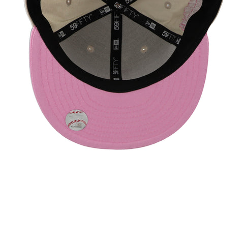 Gorra New Era 59 Fifty MLB Dodgers White Crown Rosa Cerrada