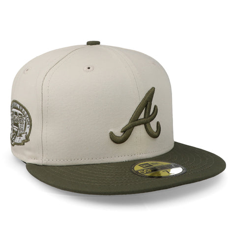 Gorra New Era 59Fifty MLB Braves White Crown Marfil Cerrada