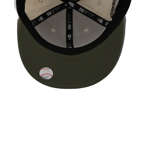 Gorra New Era 59Fifty MLB Braves White Crown Marfil Cerrada