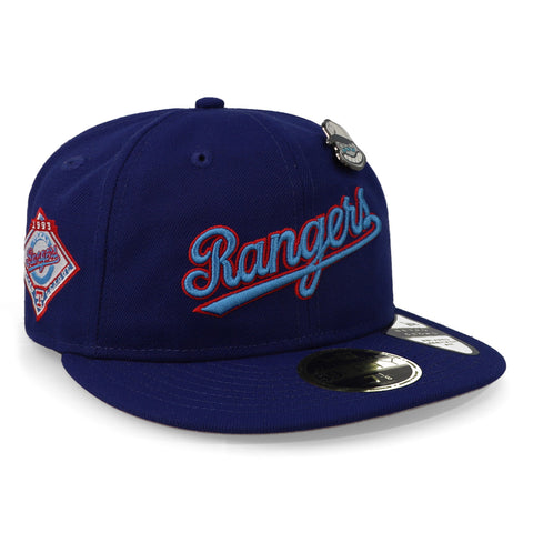 Gorra New Era 59 Fifty MLB Rangers Cooperstown Pin Azul