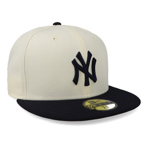 Gorra New Era 59 Fifty MLB Yankees Blanco/Azul Cerrado