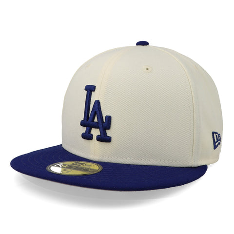 Gorra New Era 59 Fifty MLB Dodgers Blanco/Azul Cerrado