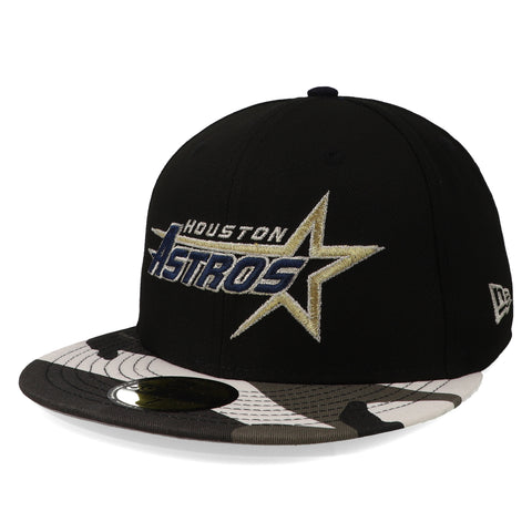 Gorra New Era 59 Fifty MLB Astros Metallic Camo Negro Cerrado