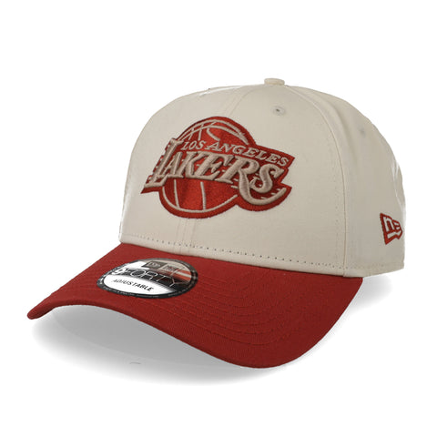Gorra New Era Colour Block 9 Forty Lakers Beige/Rojo