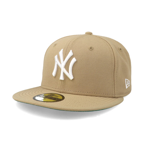Gorra New Era 59 Fifty MLB Yankees Camel Blanco Cerrado