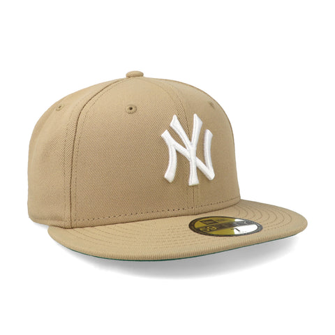 Gorra New Era 59 Fifty MLB Yankees Camel Blanco Cerrado