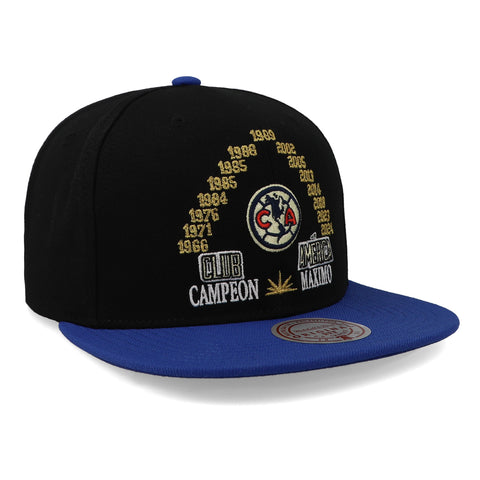 Gorra Mitchell & Ness Liga MX América Campeón Negro/Azul