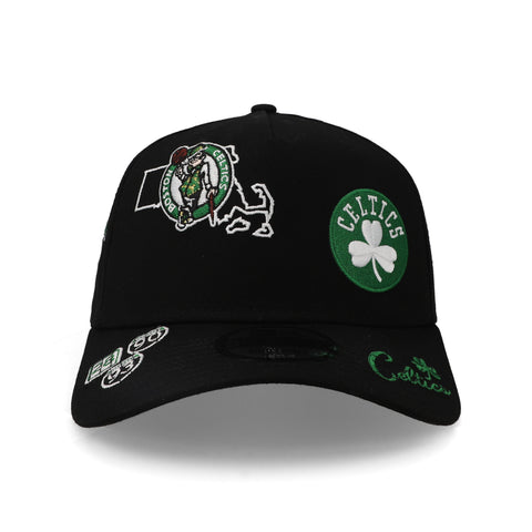 Gorra New Era 9Forty NBA Celtics All Over Negra Ajustable
