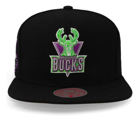 Gorra Mitchell & Ness Nba Bucks Neon Tropical Bucks Negro Un