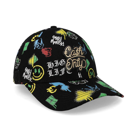 Gorra Cash Only Full Print White Curve Negro Unitalla
