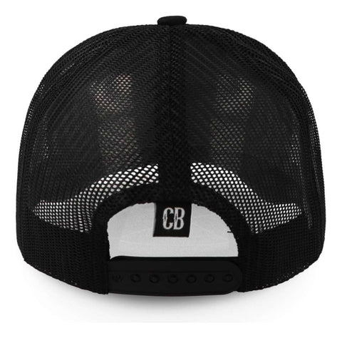 Gorra Cara Blanca Cb10 Parche Blk Trucker Negro Unitalla