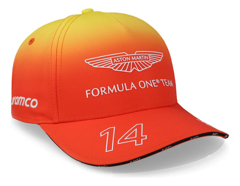 Gorra Aston Martin Rp Alonso Barcelona Gradient Sunrise Nara
