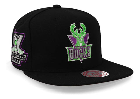 Gorra Mitchell & Ness Nba Bucks Neon Tropical Bucks Negro Un