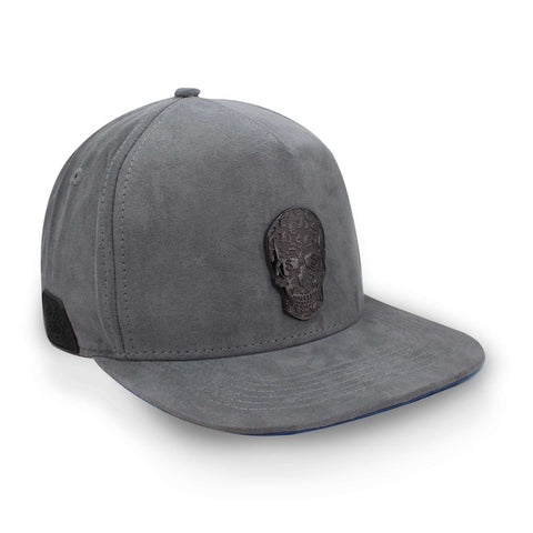 Gorra Cash Only Skull Gris Gamuza Snap Unitalla