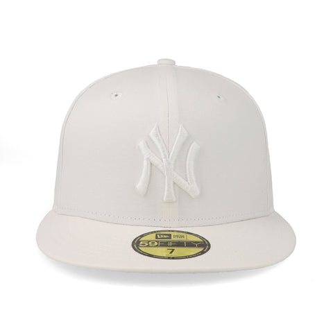 Gorra New Era 59 Fifty MLB Basic Yankees Blanco Cerrada