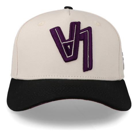 Gorra Overrated Los Ángeles Crema Morada Beige Unitalla