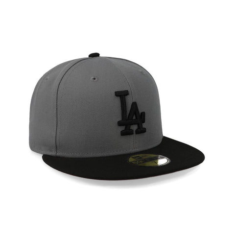 Gorra New Era MLB 59 Fifty Basic Dodgers Gris Oscuro Cerrada