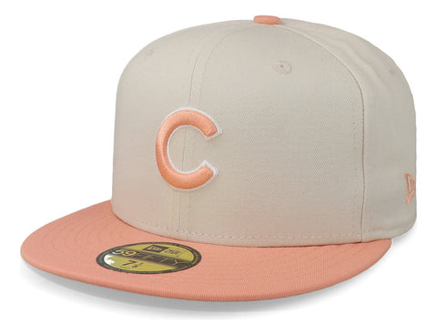 Gorra New Era 59 Fifty MLB Cubs White Crown Beige Cerrada