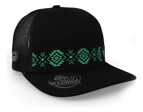 Gorra Ranch & Corral Navajo 21 Rcn21 Negro/turquesa Unitalla
