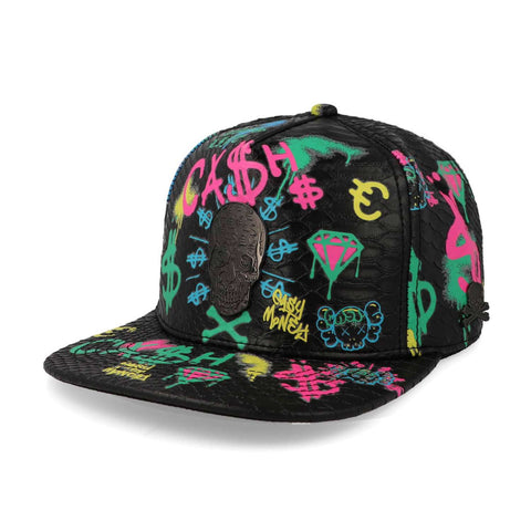 Gorra Cash Only 23 Full Print Skull Snake Skin Negro Uni