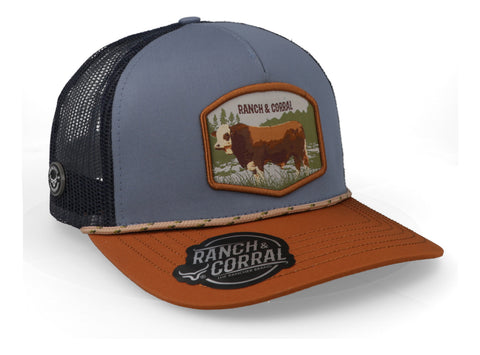 Gorra Ranch & Corral Ganadera 42 Rcg42 Azul/Café Unitalla