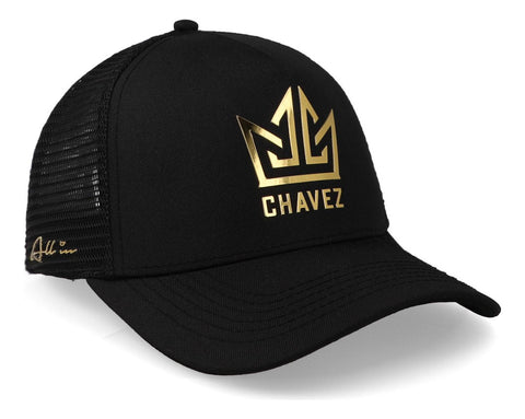 Gorra All In Chavez Golden Negra Trucker Unitalla