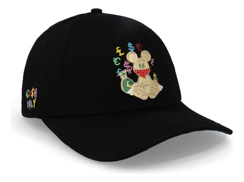 Gorra Cash Only Mouse Curva Golden Negro Unitalla