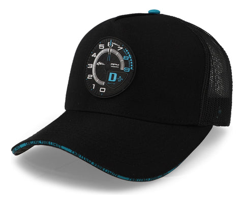 Gorra All In Horsepower Trucker Negro Con Azul Unitalla