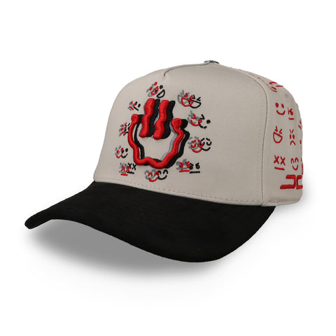 Gorra JC Hats Happy Face Beige Rojo Unitalla