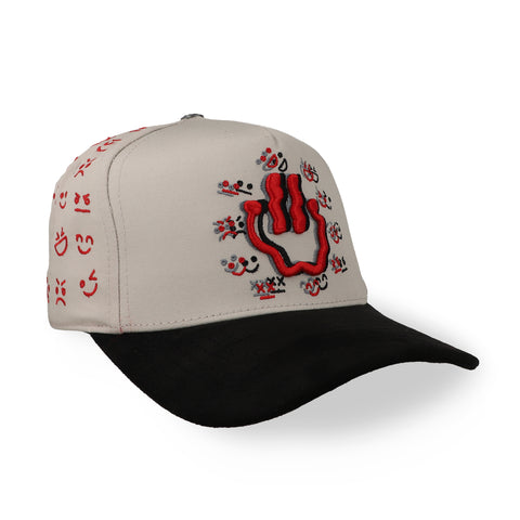 Gorra JC Hats Happy Face Beige Rojo Unitalla